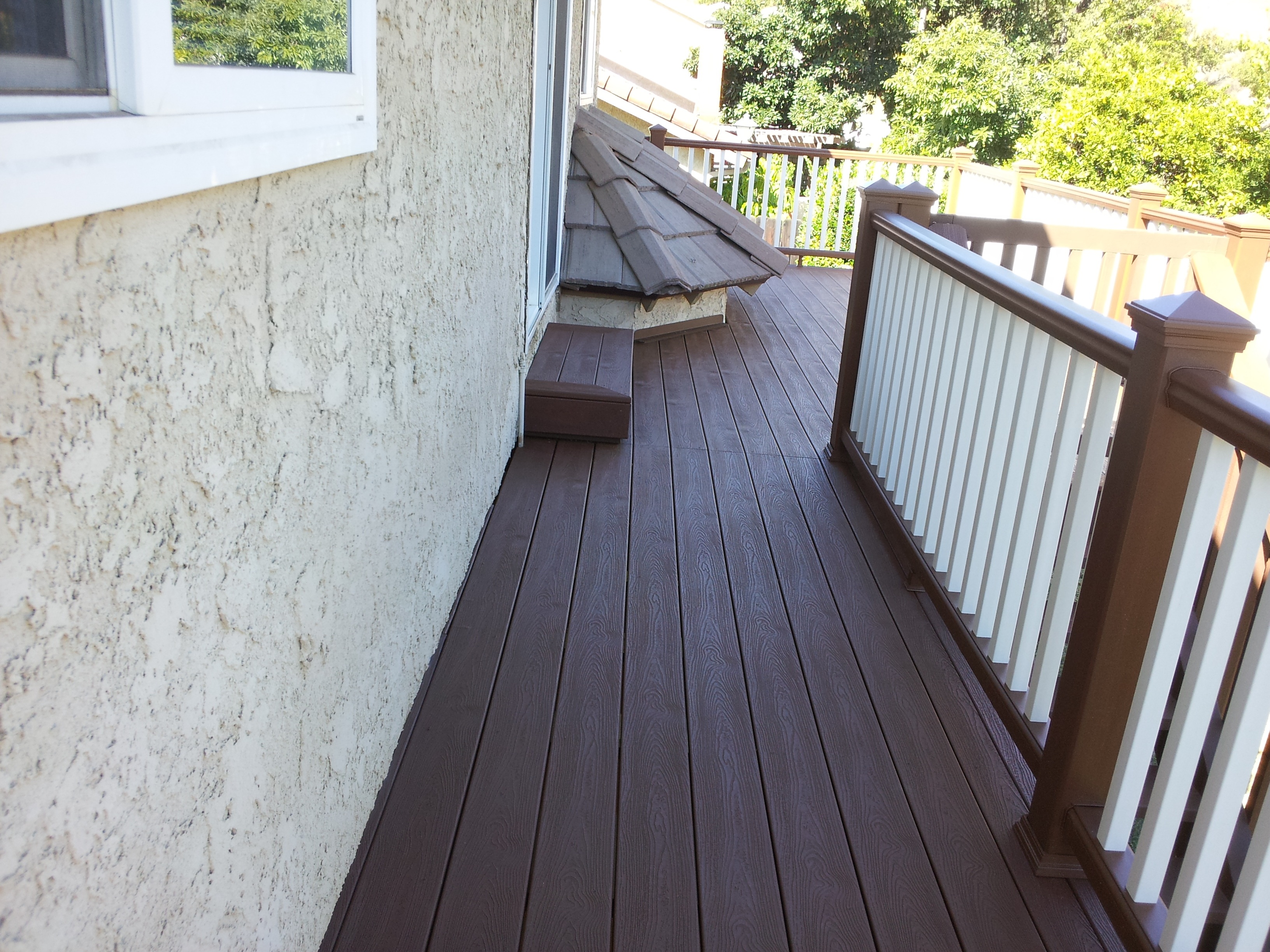 Composite deck rebuild with modern railing