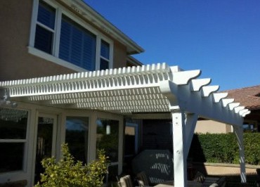 Custom white patio cover